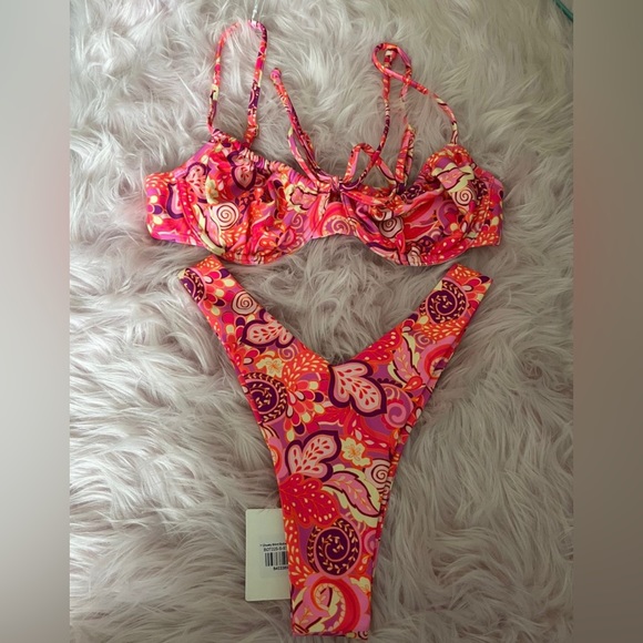 Kulani Kinis Swim Nwt Kulani Kinis Bikini Set Pink Poshmark